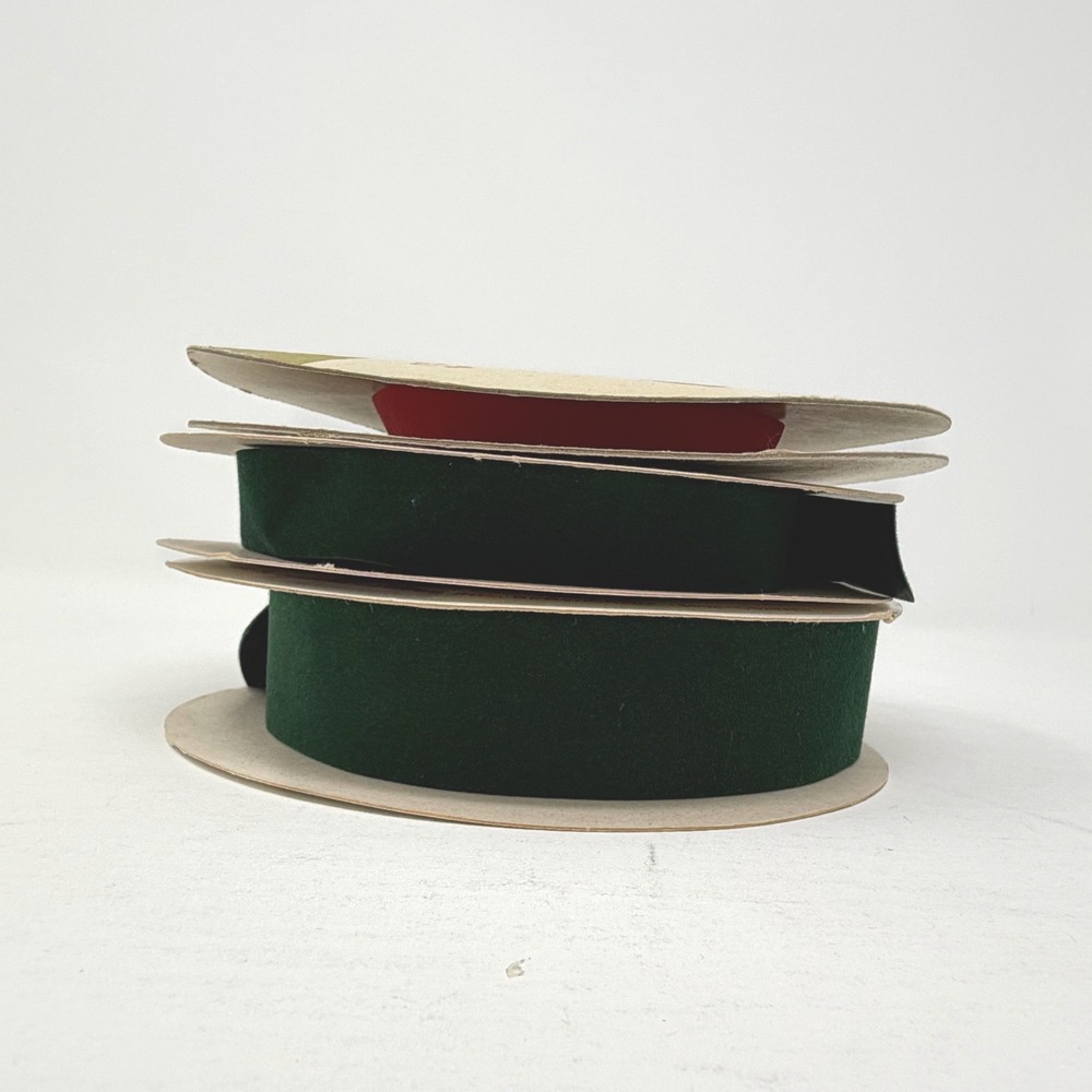 Vintage Berwick Veltex Ribbon Lot Hunter Green Red Floral Craft Destash